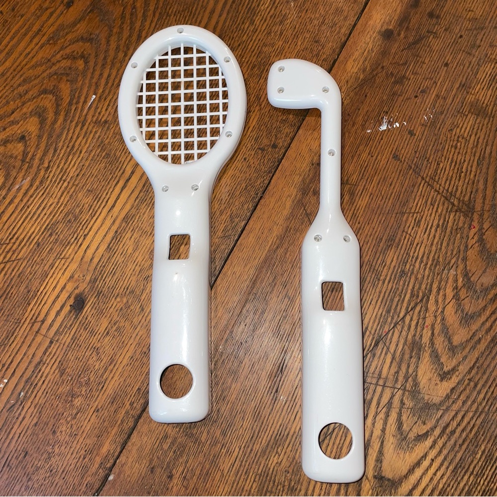 Nintendo Wii Sport White Tennis Racket and Golf Club Accessories Set of 2 Retro
